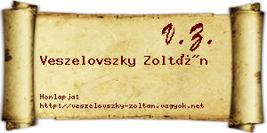 Veszelovszky Zoltán névjegykártya